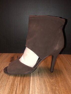 Matisse Ashland Chocolate Leather Stiletto Open Toe Slip On Heels Size 8.5 New
